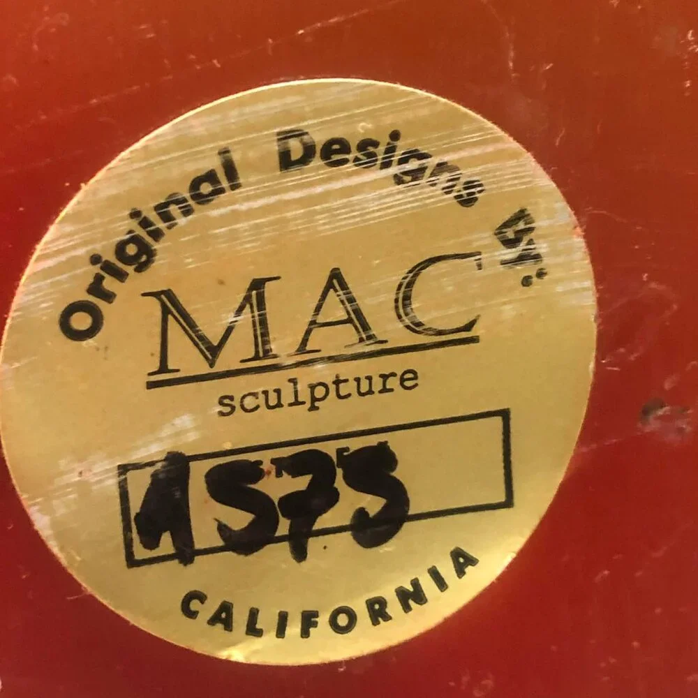 MAC Sculpture California XLG Sculpted Cherub Angel Pillar Candle Burg Gold 15x9